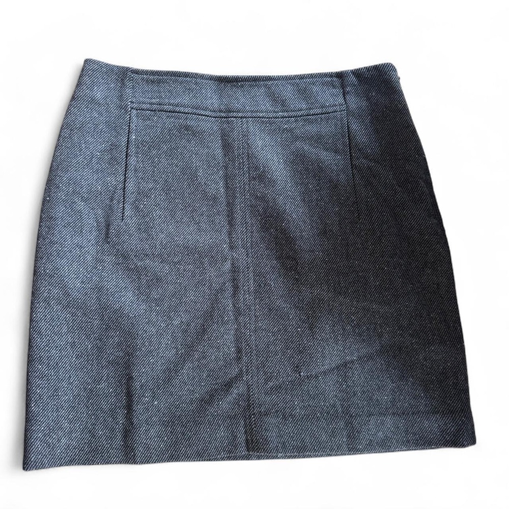 Vintage Banana Republic Grey Wool Blend Stretch Side Zip Workwear Skirt 4